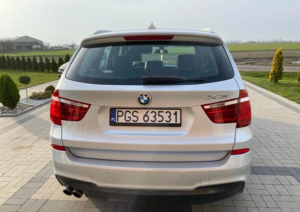 BMW X3 cena 76500 przebieg: 172500, rok produkcji 2012 z Rogoźno małe 254